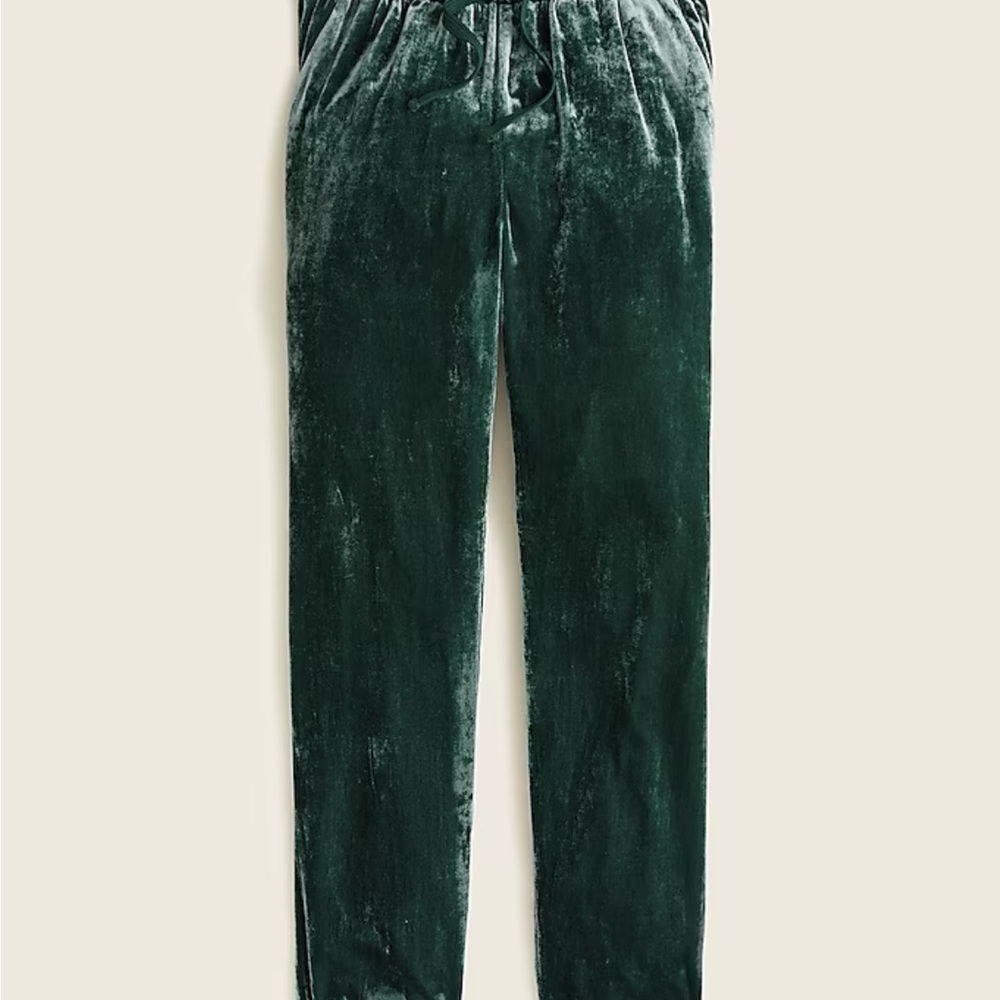 J. CREW velvet jogger pant in green